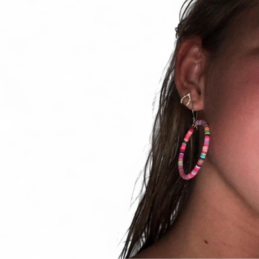 Colorful Hoop Earrings - Picture 3 of 3
